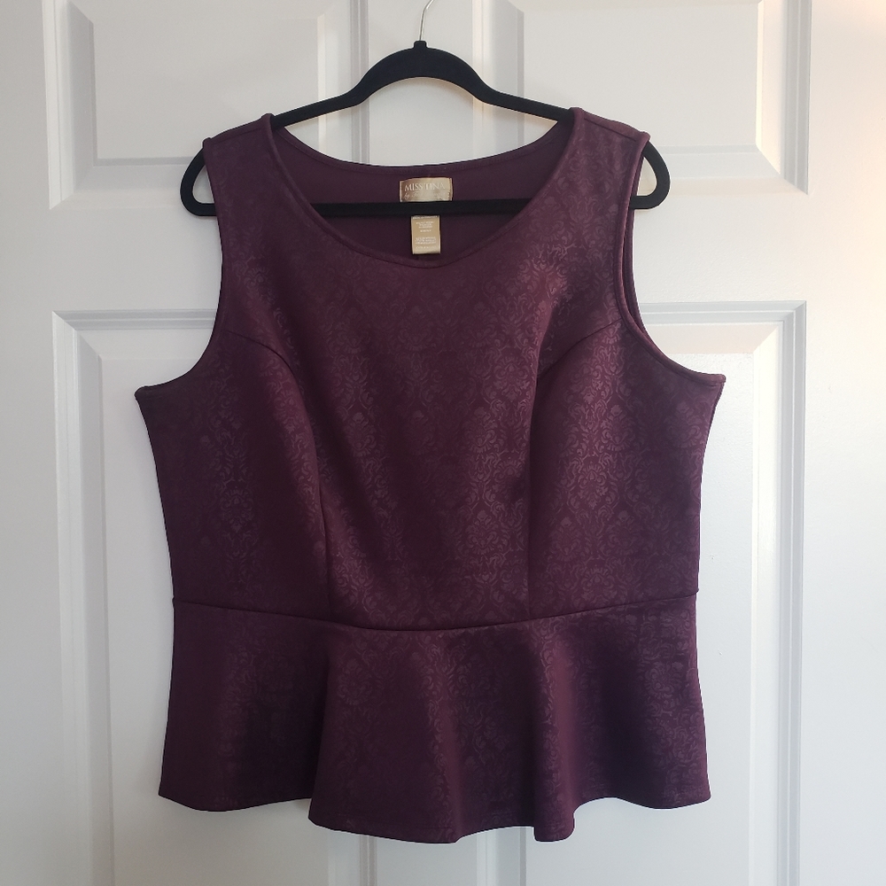 Miss Tina Purple Peplum Blouse